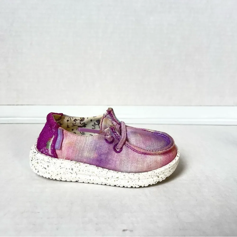 Hey Dude Toddler Wendy Sparkle Toddler Loafers | Kids Slip on Shoes SZ 5